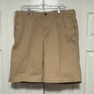 Haggar Clothing Tan Khaki Men's Shorts Made with Repreve Recycle Fabric